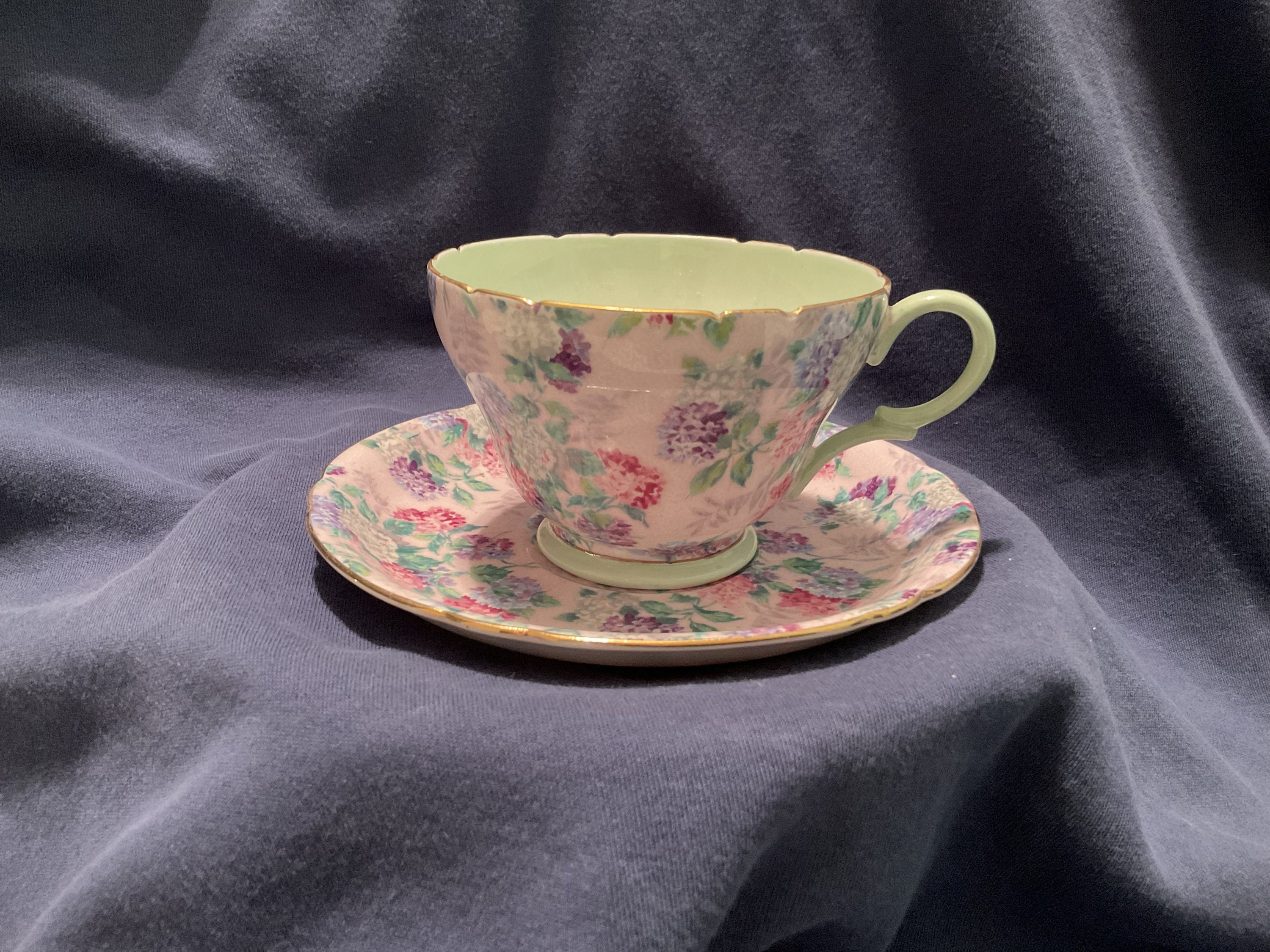 Rare. Shelley Bone China Teacup and Saucer in Pink Summer Etsy