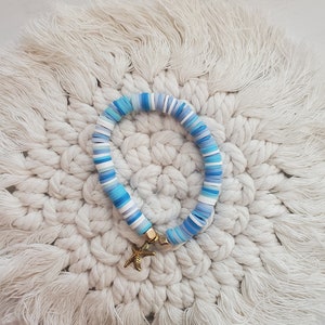Starfish charm heishi bracelet