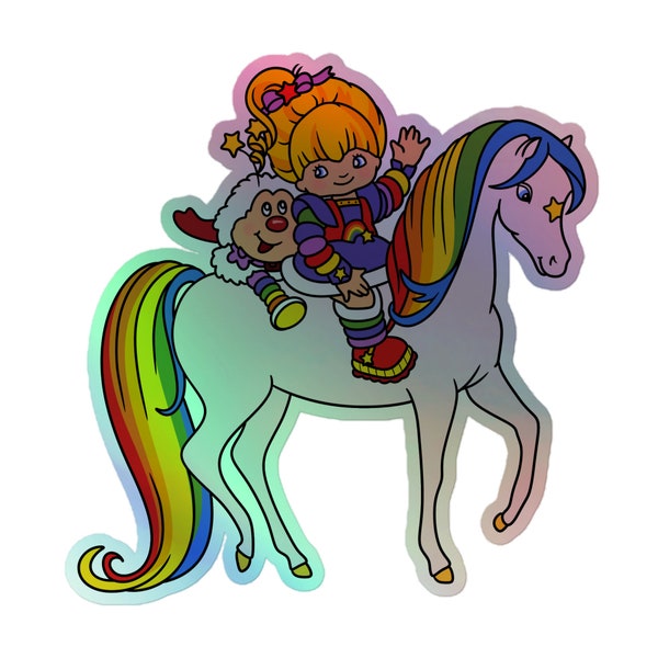 Rainbow Brite Holographic Stickers, Nostalgic Sticker, Rainbow Brite Gift