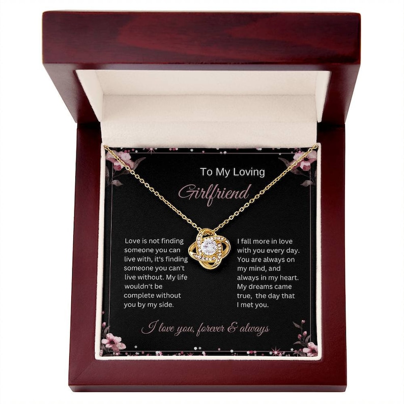 To My Loving Girlfriend Love Knot Necklace Gift, Girlfriend Romantic
