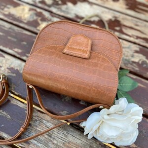 Camel Brown Saddle Leather Shoulder Bag, Women&rsquo;s Small Half Moon