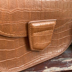Camel Brown Saddle Leather Shoulder Bag, Women&rsquo;s Small Half Moon