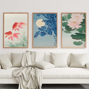 Japanese Wall Art Set of 3, Japanese Prints Set, Japanese Wall Art, Japanese Woodblock, Hokusai Prints, Japanese Wall Art Prints