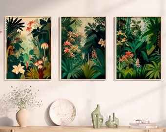 Zestaw nadruków kwiatowych Henri Rousseau: Tropikalna sztuka botaniczna (do pobrania w wersji cyfrowej)
