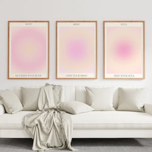 Aura Art Poster Set Of 3, Wall Art Prints Aura, Aura Wall Art, Aura Energy Wall Art, Gradient Print, Aura Art Home Decor, Printable Aura Art