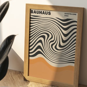 Impresión Bauhaus, Raya Negra y Naranja Bauhaus, Cartel de la Exposición Bauhaus, Arte minimalista de la pared, Diseño Bauhaus, Cartel de la Bauhaus, Arte Bauhaus