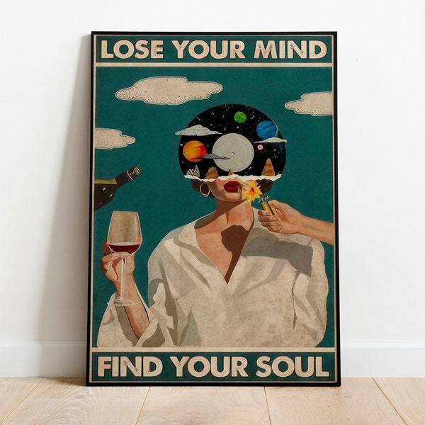 Lose Your Mind Find Your Soul Vintage Poster, Lose Your Mind Print, Vintage Music-Inspired Wall Art, Retro Poster Print, Music Retro Poster