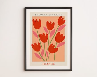 Flower Market France, Flower Market Paris Print, Flower Market Art, Flower Market Digital Print, Flower Market Print, Flower Market Poster
