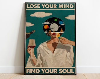 Lose Your Mind Find Your Soul Vintage Poster, Lose Your Mind Print, Vintage Music-Inspired Wall Art, Retro Poster Print, Music Retro Poster