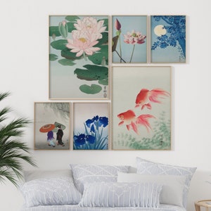 Japanese Prints Set of 6, Japanese Wall Art, Japanese Wall Art, Japanese Woodblock, Hokusai Prints, Japanese Wall Art Prints