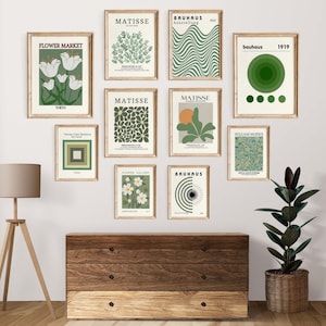 10 Prints Sage Green Gallery Wall Set, Sage Green Print Set, Printable Wall Art Set Green, Green Wall Art, Sage Green Art, Neutral Art Print