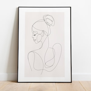 Woman Line Drawing Art Print, Woman Line Wall Art, Woman Line Art Print, Woman Line Print, Woman Line Poster, Modern Body Line Art