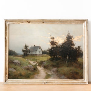 Printable Landscape Art, Landscape Wall Print, Landscape Print Art, Landscape Print Wall Art, Vintage Print Country Landscape Painting