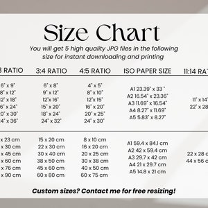May include: A chart showing different size ratios for digital prints, including 2:3, 3:4, 4:5, and 11:14. The chart also includes standard ISO paper sizes, such as A1, A2, A3, A4, and A5. The chart includes measurements in inches and centimetres.