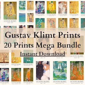 20 Gustav Klimt Drucke Bundle, Gustav Klimt Farbe, Gustav Klimt Kunstwerk, Gustav Klimt Kunst, Gustav Klimt Poster, Jugendstil Druck