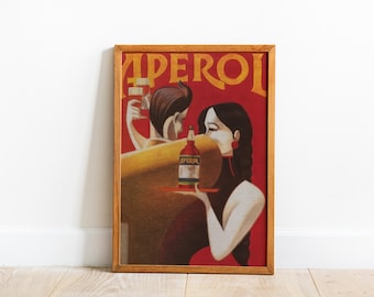 Vintage Aperol Wandkunst, Vintage Bar Dekor, Aperol Drucke Vintage Poster Druck, Retro Print, Aperol Spritz Dekor, Aperol Apritz Art