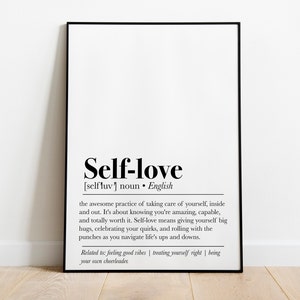 Impressão de definição de amor próprio, impressão de amor próprio em casa, arte de parede de amor próprio, impressão de arte de amor próprio, arte para impressão de amor próprio, impressão de pôster de amor próprio