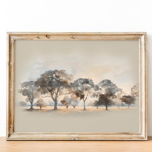 Antique Rustic Muted Landscape Painting, Antique Landscape, Vintage Neutral Wall Art, Vintage Wall Art, Antique Art Print