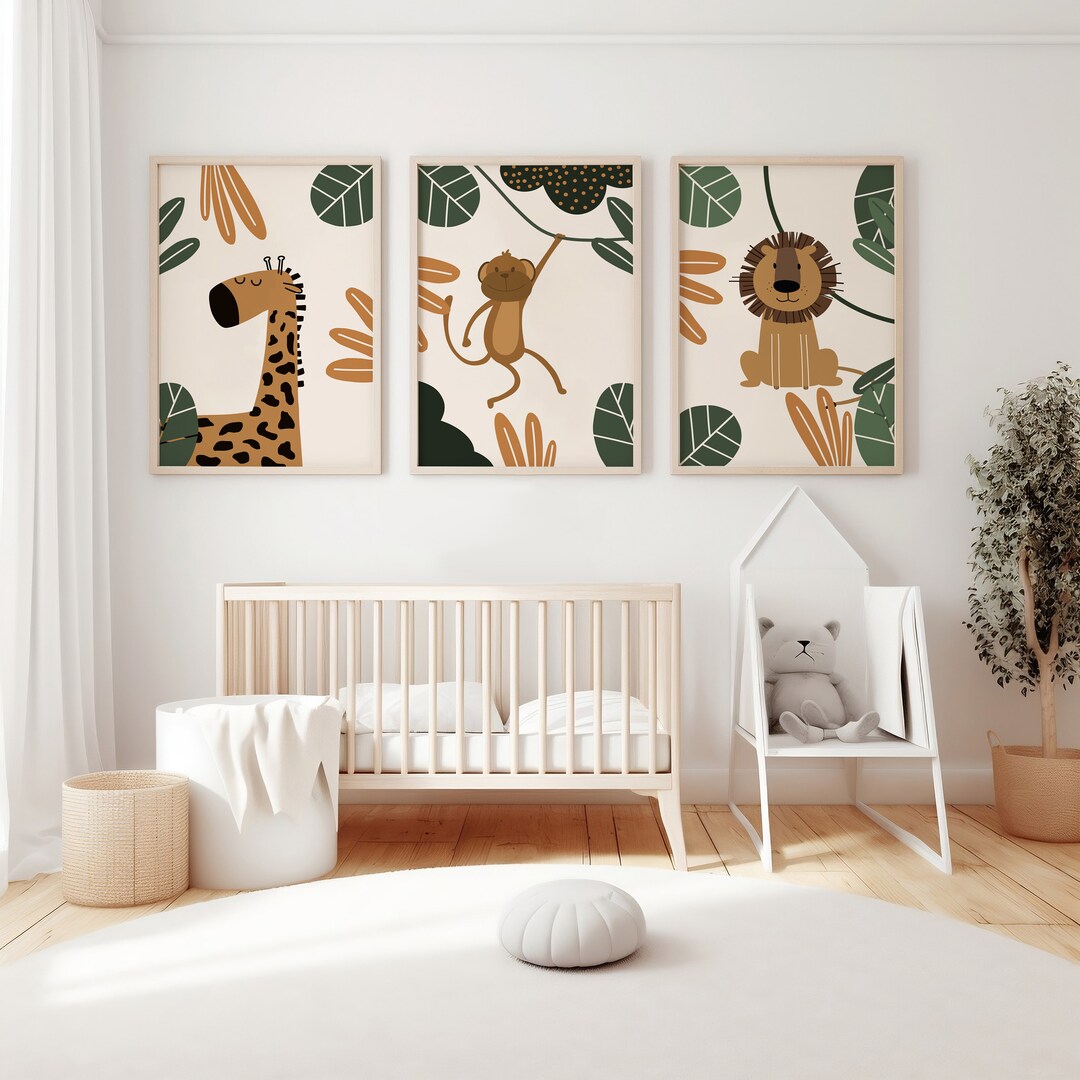 3 Boho Nursery Decor Prints, Safari Nursery Decor, Animal Nursery Decor ...