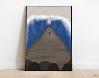 Moses Parting the Red Sea Biblical Art Print, Religious Art, Christian Art, Faith Art, Crossing the Red Sea, Jesus Art, Bible Wall Art