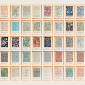 Pacote de 50 impressões William Morris, download digital de impressão William Morris, arte para impressão William Morris, pôsteres de arte William Morris
