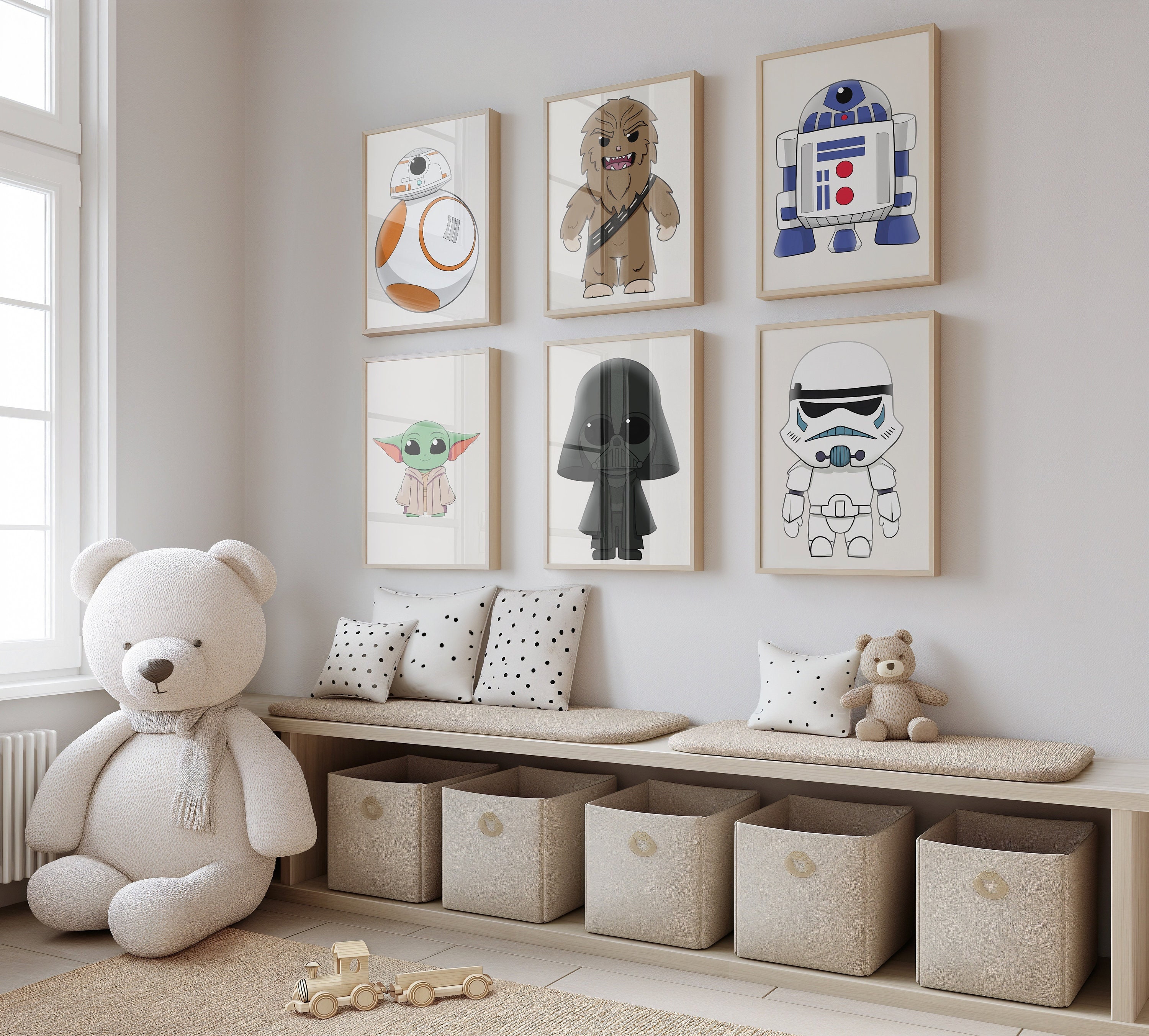 6 Star Wars Nursery Prints Set, Star War Poster Set, star wars kids decor, star war kids room, star wars baby decor, Star Wars Baby Boy
