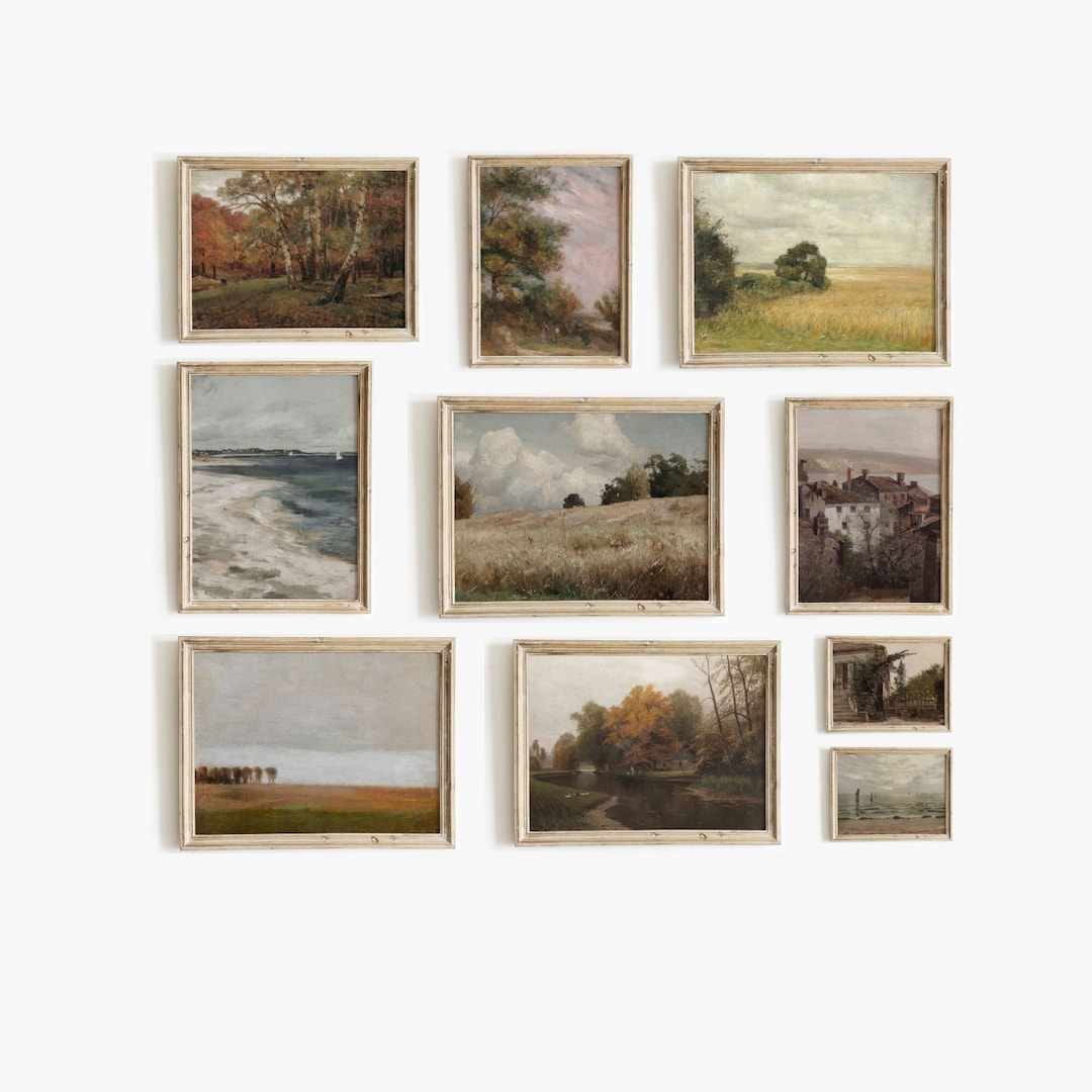 10 Vintage Wall Art Set, French Country Gallery Wall Art Set, Vintage ...