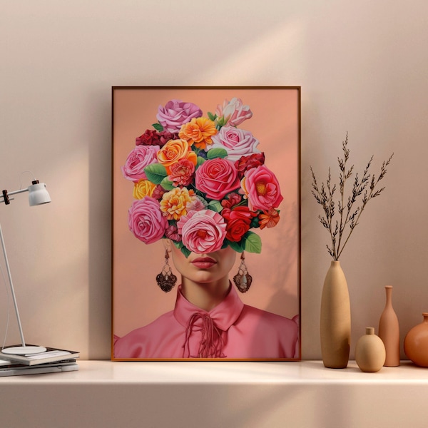 Frida Kahlo Print, Frida Kahlo Wall Art, frida kahlo pop art, Frida Kahlo Poster, Frida Kahlo Portrait print, Frida Kahlo Self Portrait
