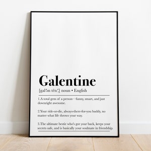 Definicja Galentine Print, Prezent na Galentine Day, Wydruki Galentines, Wydruki Galentine, Prezent Galentines, Dekoracja na Galentines Day