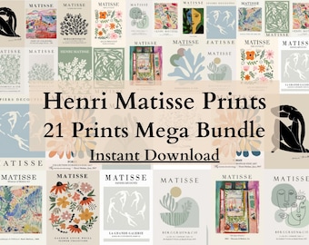 Henri Matisse Art Print Set of 21, Modern Abstract Wall Art, Matisse Gallery Wall Set, Museum Exhibition Poster, Matisse Poster Set