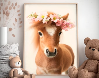 Baby Horse Wall Art Print, Horse Artwork Decor, Horse Photo Art, Horse Girl Art, Horse Original Art, Horse Print Wall Art, Horse Bedroom Art