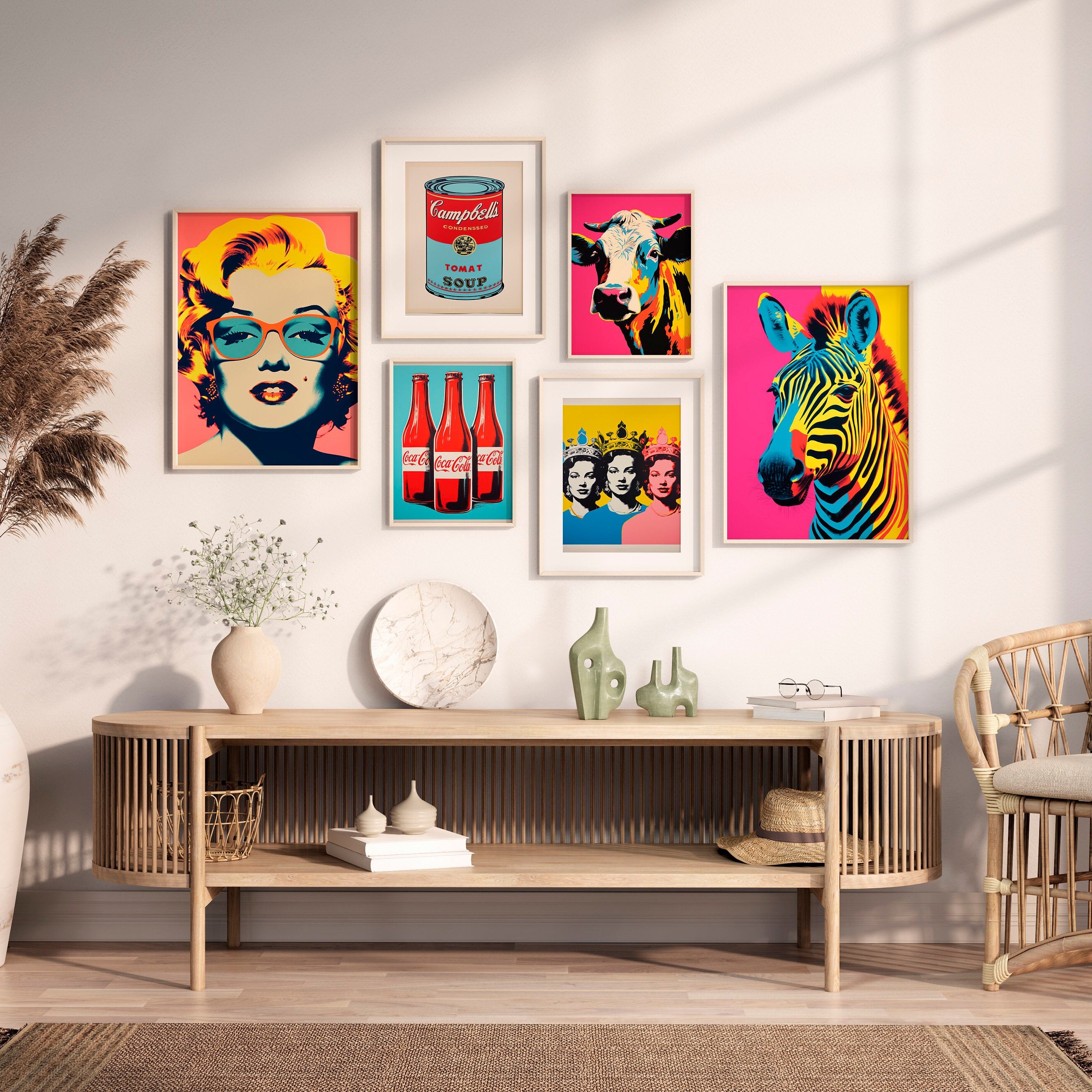 6 Inspired Andy Warhol Wall Art, Andy Warhol Prints, Andy Warhol