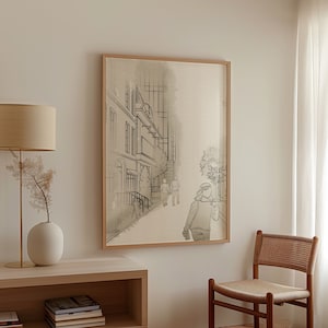 Neutrale Stadtansicht Skizze, Stadtansicht Wandbild, Stadtansicht Art Print, Stadtansicht Poster, Stadtansicht Poster, Stadtansicht Poster