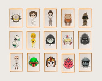 15 Baby Star Wars Nursery Prints Set, star wars nursery decor, star wars nursery art, starwars nursery, star wars nursery wall art