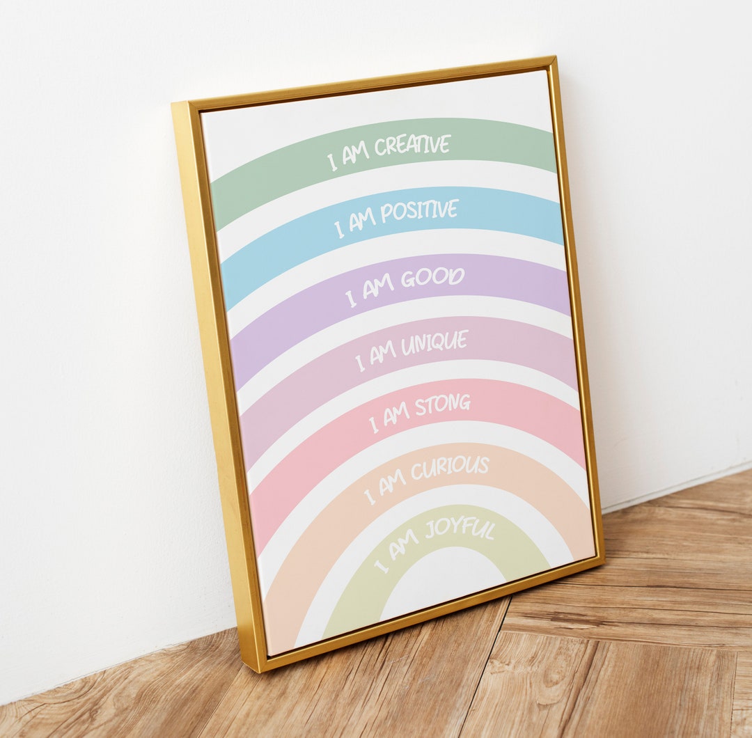 Affirmations for Kids Print, Affirmations Kids, Rainbow Affirmations ...