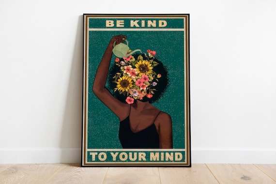 Be Kind To Your Mind Vintage Poster, Lose Your Mind Print, Retro Poster Print, Music Retro Poster, Vintage Print, Positivity Poster