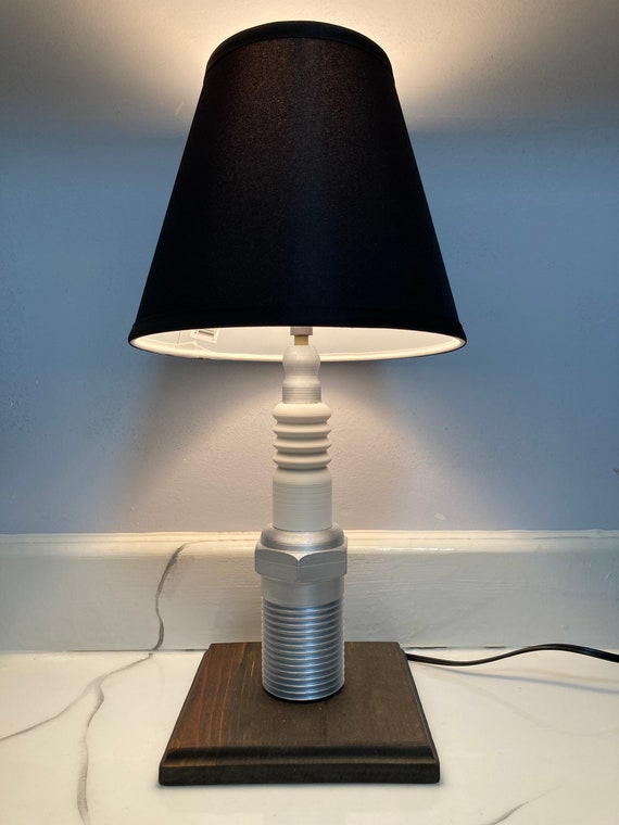 Lámpara de bujía, impresa en 3D con base de madera teñida - Etsy España