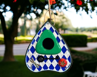 Coraline Birdhouse Inspired Ouija Board Planchette House for Birds, 3D Printed Yard Art, with key, ghost eye, dragonfly - FREE US SHIPPING
