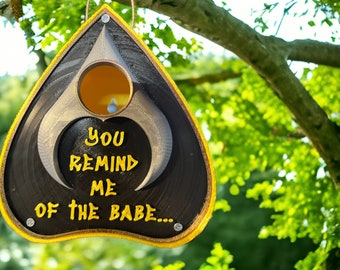 Labyrinth Inspired Ouija Board Planchette Birdhouse, Bird House - Jareth's Necklace, You remind me of the babe David Bowie FREE US SHIPPING