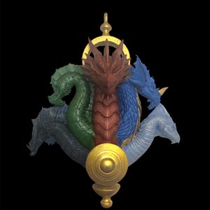 Tiamat Pendant Necklace: DND Dragon Queen Cosplay Jewelry afbeelding 3