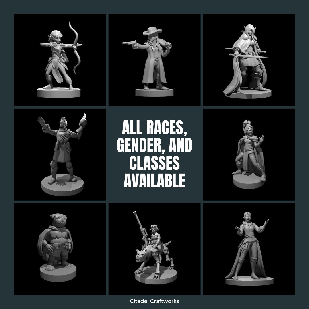 Customizable Miniature Characters for TTRPG - Choose Your Class for DND ...