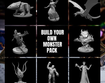 Customizable RPG Monster Miniatures Set: D&D, Pathfinder, TTRPG