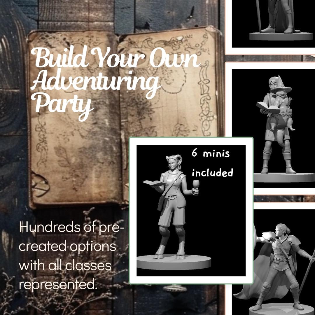 Customizable DND Miniature Set: Adventuring Party Player Characters - Etsy