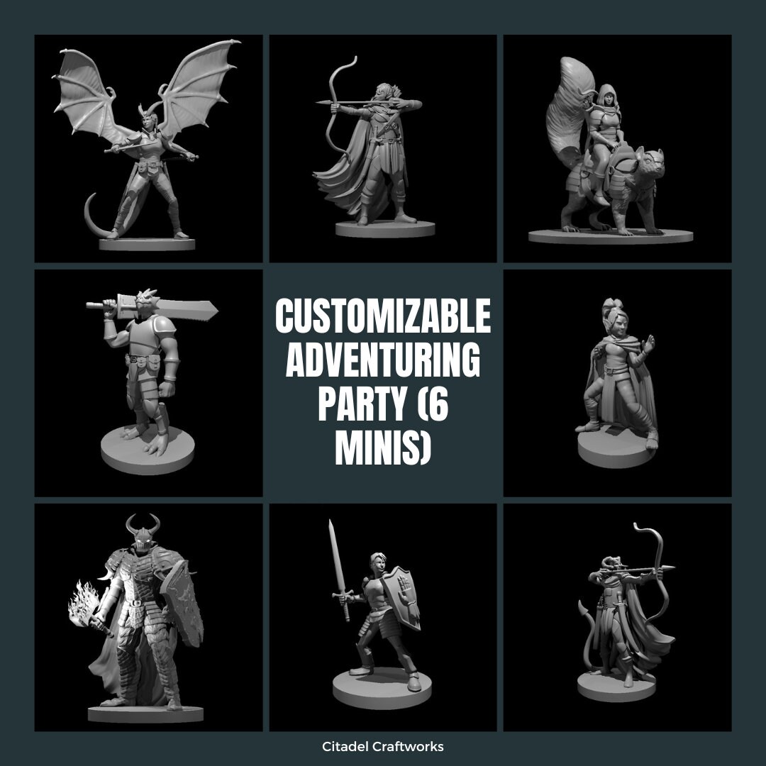 Customizable Adventuring Party Miniature Set - Choose Your Class for ...