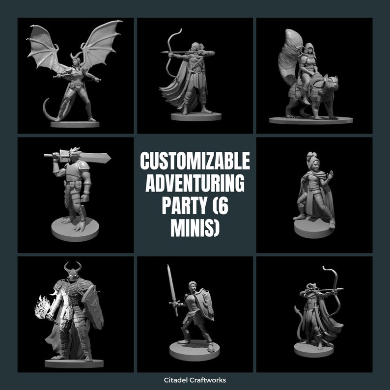 Customizable Adventuring Party Miniature Set - Choose Your Class for ...