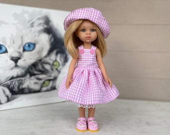 Vestido rosa de verano con sombrero Barbie traje para Paola Reina Las Amigas 13 pulgadas 32-33 cm BJD 1/6