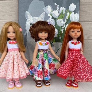 Flowers summer dress for Paola Reina Las Amigas 13 inch 32-33 cm BJD 1/6