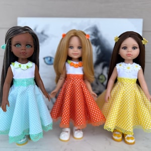 Polka dot summer dress for Paola Reina Las Amigas 13 inch 32-33 cm BJD 1/6
