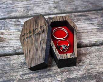 Custom Coffin Ring Box for Wedding Ceremony, Boho Coffin Storage Box, Rustic Coffin Ring Box, Wedding Coffin Box, Engagement Ring Box