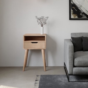 Oak side tables narrow | ANEO